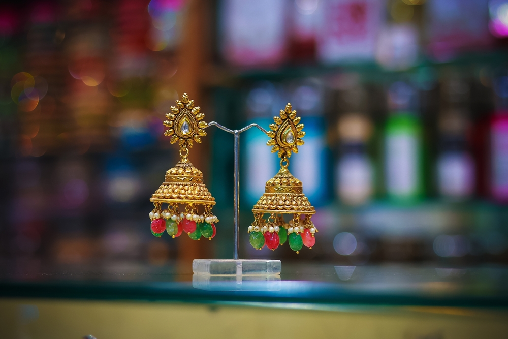 gold jhumka designs for Navratri